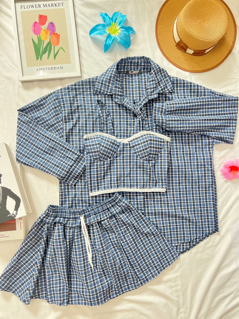 Plaid Pattern Three Piece Set